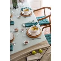 Serviette en coton recyclé Grace 40 x 40 Paon - Visuel 1