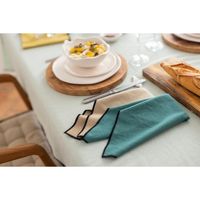 Serviette en coton recyclé Grace 40 x 40 Camel - Visuel 1