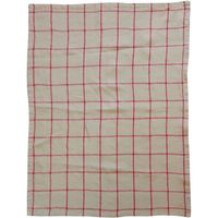 Torchon 55 x 75 cm KARMA naturel/rouge - Visuel 0