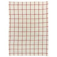 Torchon à carreaux Karma écru/rouge - Visuel 0