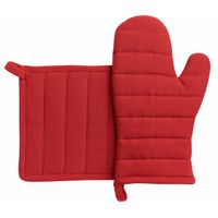 GANT + MANIQUE en coton recyclé JONA rouge - Visuel 0