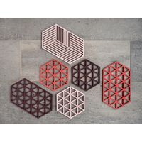 DESSOUS-DE-PLAT TRIANGLES BURNED RED - Visuel 1