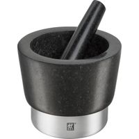 Mortier avec pilon granit noir massif - Visuel 1