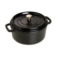 Cocotte en fonte ronde 26 cm noir mat - Visuel 0