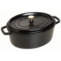 Cocotte en fonte ovale 31 cm noir mat - Visuel 0