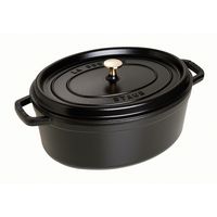 Cocotte en fonte ovale 33 cm noir mat - Visuel 0