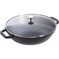 Wok en fonte 30 cm noir mat - Visuel 0