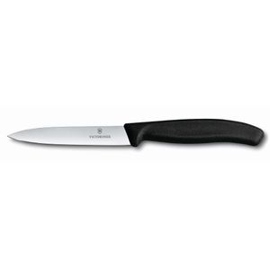 Couteau dentelée avec bout rond 11 cm noir de Victorinox - Ares Accessoires  de cuisine