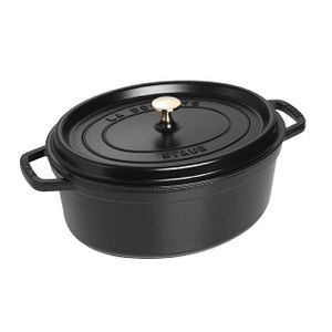 Cocotte en fonte ovale 31 cm noir mat STAUB - Culinarion
