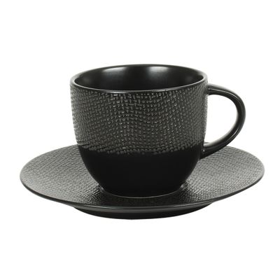 Tasse thé 22 cl + soucoupe VESUVIO Noir