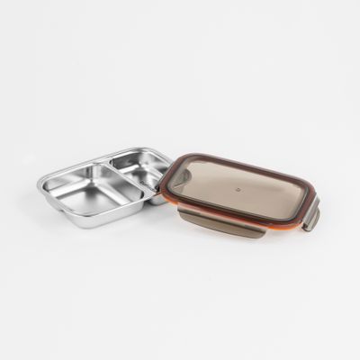 Boite de conservation inox rectangulaire compartimentée 700 ml