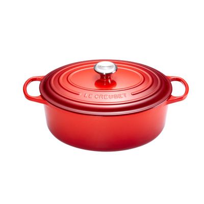 Cocotte en fonte ovale 31 cm Cerise