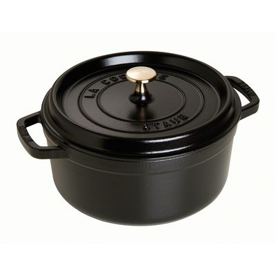 Cocotte en fonte ronde 24 cm noir mat