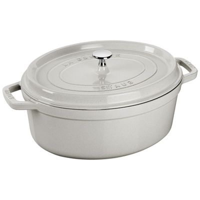 Cocotte en fonte ovale 31cm truffe blanche