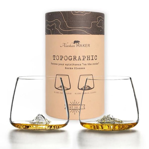 Set de 2 verres à whisky TOPOGRAPHIC Fuji et Denali ALASKAN MAKER -  Culinarion