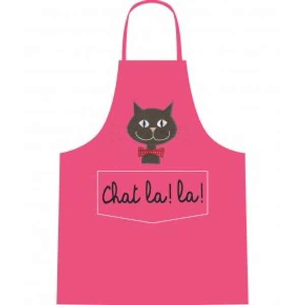 Tablier adulte Chat lala! framboise
