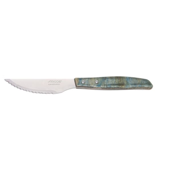 Couteau à steak en bois de peuplier compatible LV bleuté 110 mm