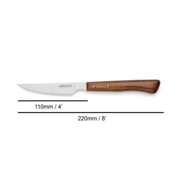 Couteau à steak bois de hêtre lame 11 cm lisse