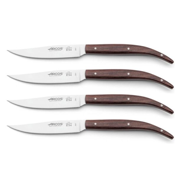 Coffret 4 couteaux à steak THE ORIGIN 1734 manche bois palissandre 11 cm lisse