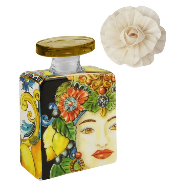 Mini diffuseur de parfum Gold Sicily 100 ml et sa fleur