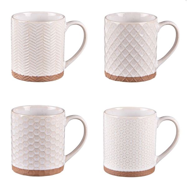 Coffret de 4 mugs Jaspe 35 cl beige