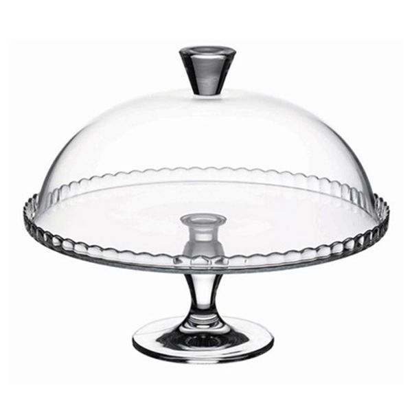 Plat à gâteau + cloche H 28 cm