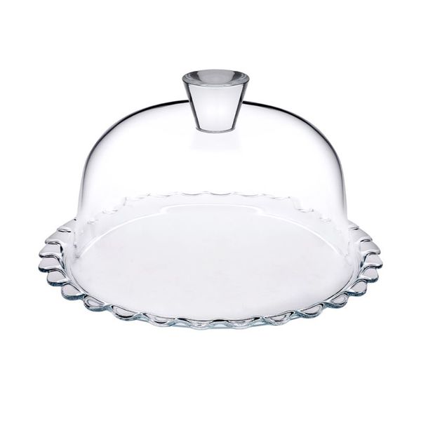 Plat à pâtisserie + cloche H 15 cm