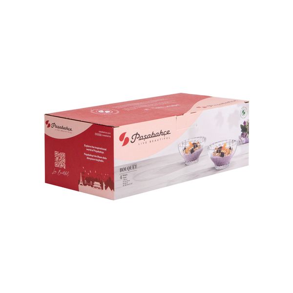 BOITE DE 4 COUPELLES 13.8 CM BOUQUET