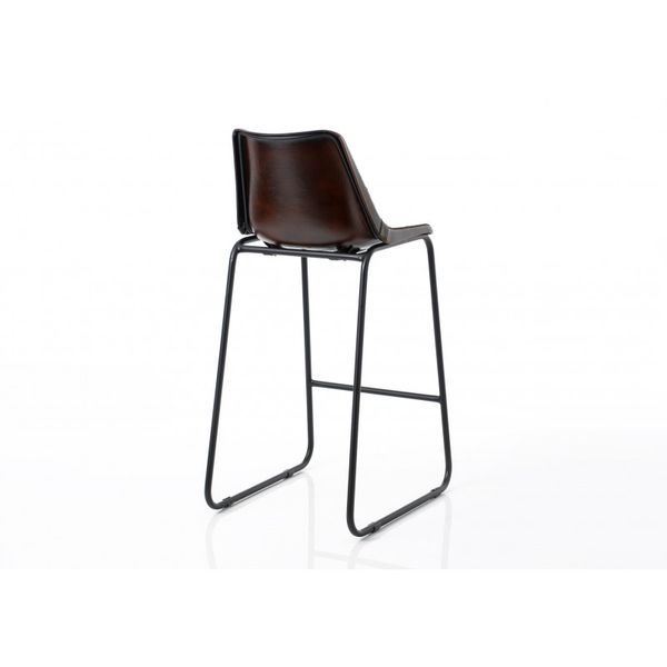 Tabouret de bar simili cuir gris pas cher - Lot de 2