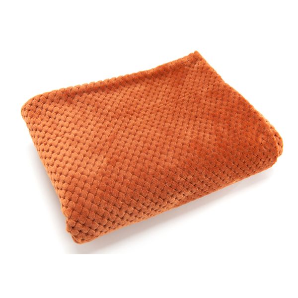 Plaid Damier terracotta 130 x 170cm