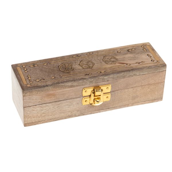 Boite à dés en bois clair