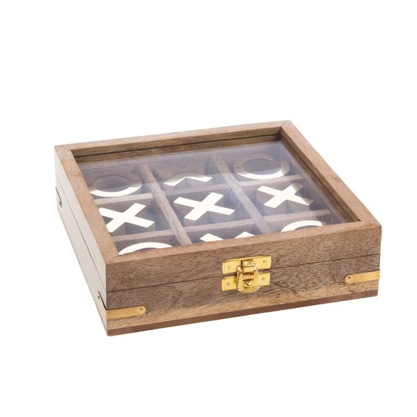 Boite Tic Tac Toe en bois clair