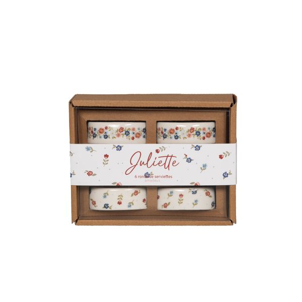 Coffret de 6 ronds de serviette Juliette