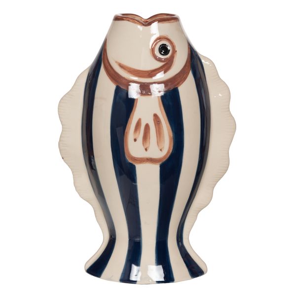 Vase poisson bleu marine