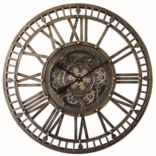 LObjet du Monde Grande Horloge de Table Squelette à Engrenages