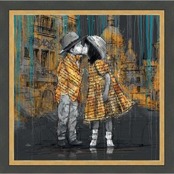 Toile Romaric Les p'tits amoureux voyageurs 60 x 60 cm