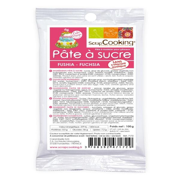 Pâte à sucre rose fuchsia 100g