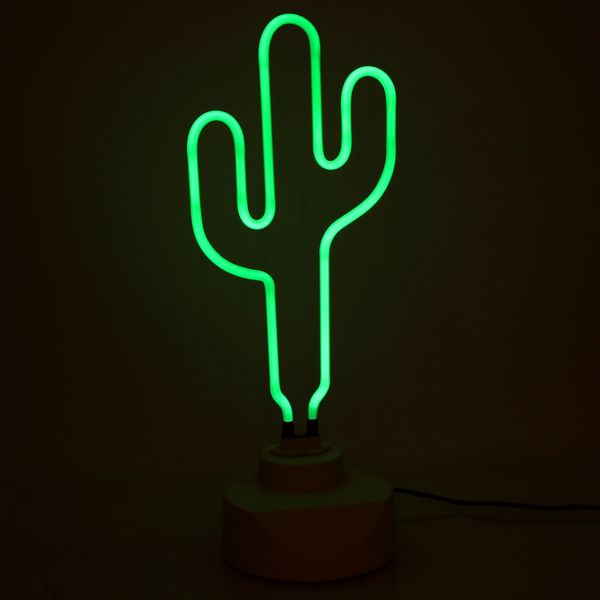 Lampe néon Cactus vert