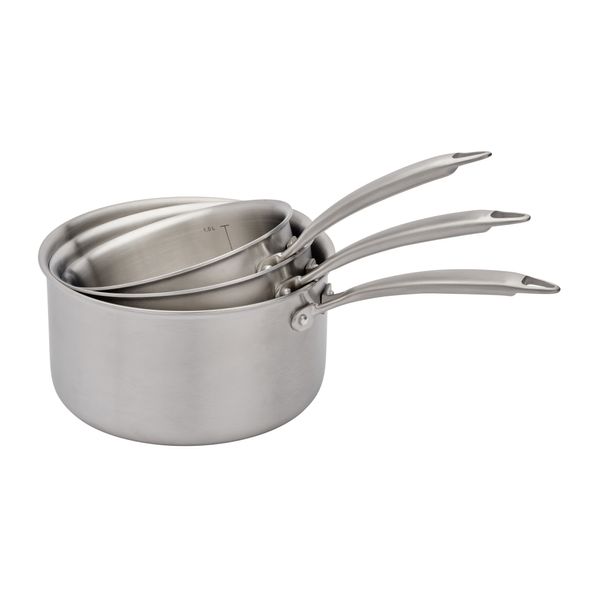 Lot 3 casseroles inox 16, 18 et 20cm