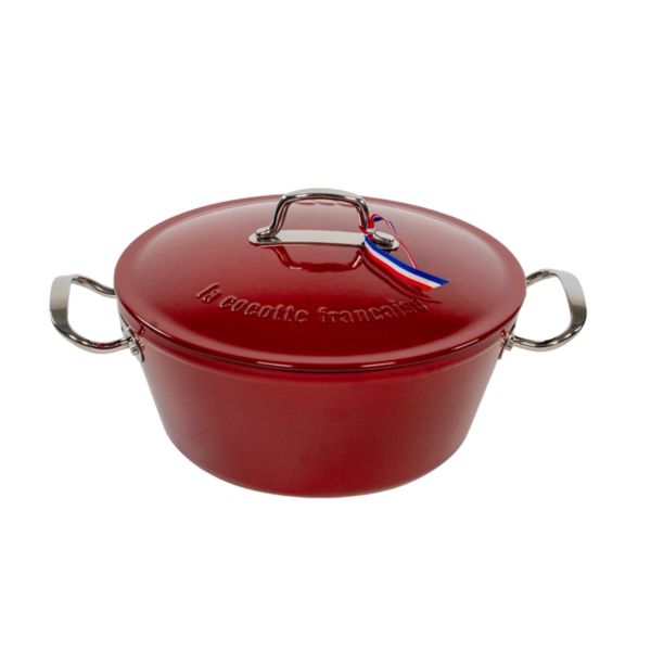 Cocotte ronde émaillée rouge