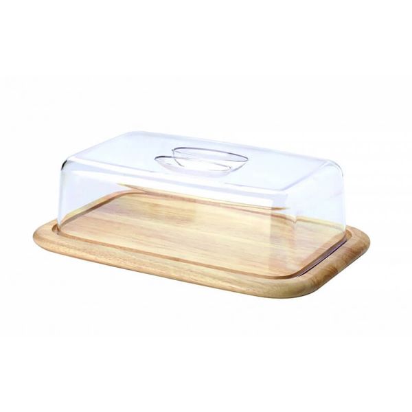 Planche à fromage hévéa avec cloche 38,5 x 25 cm