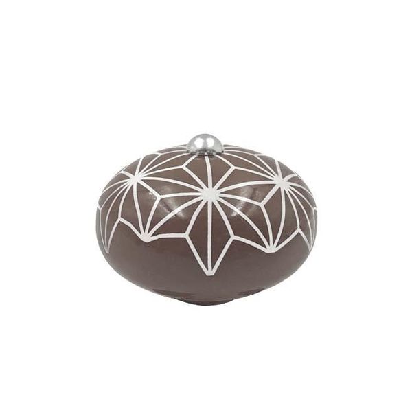 Poignée céramique étoile chocolat