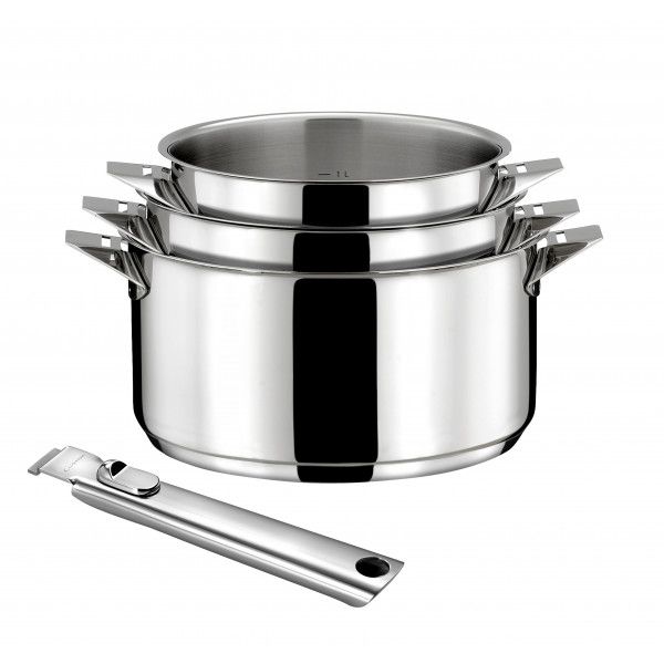 Poignée Amovible Tout Inox Cuisinox Eclipse – Compatible Toute La Gamme, Ergonomique Et Sécurisée