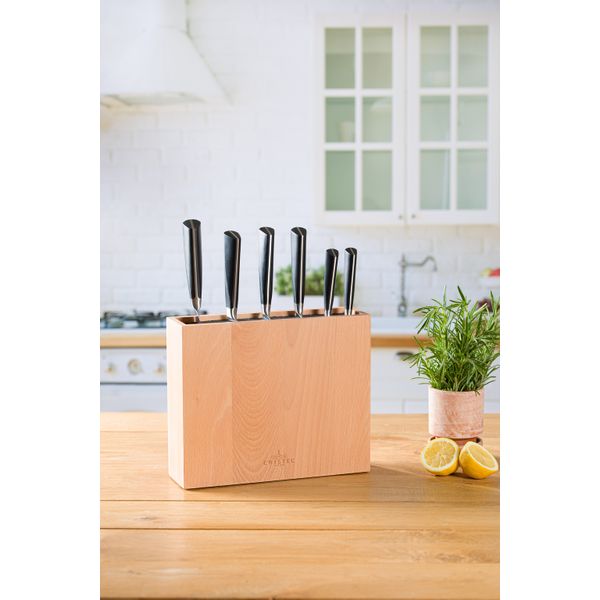 Bloc couteaux rectangulaire en hêtre