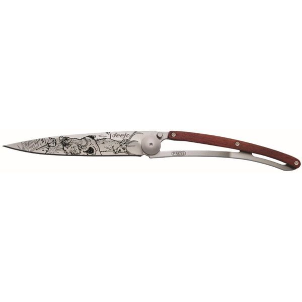 Couteau de poche tatoué corail chasse