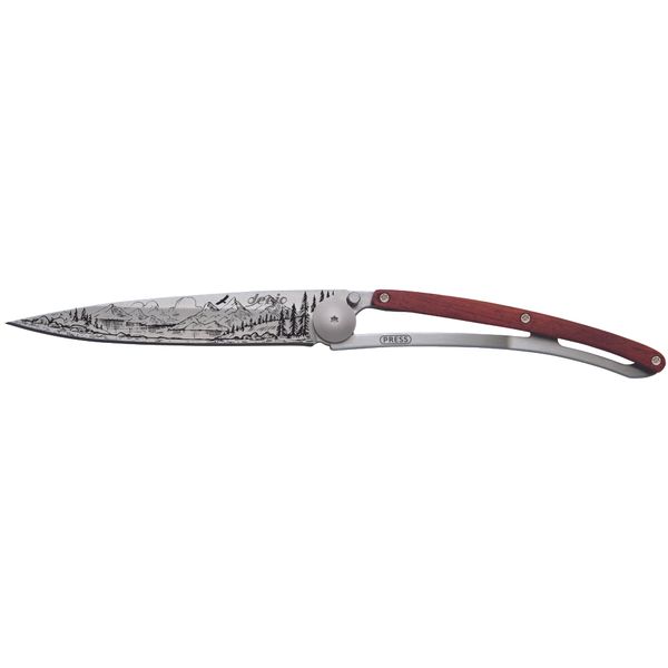 Couteau de poche tatoué Bois montagne
