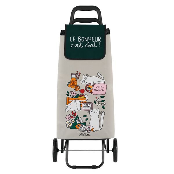 Chariot de courses "Le bonheur c'est chat"