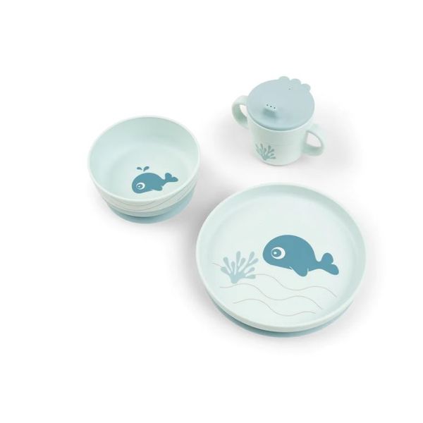 Coffret Repas Foodie baleine Wally bleue 3 pièces