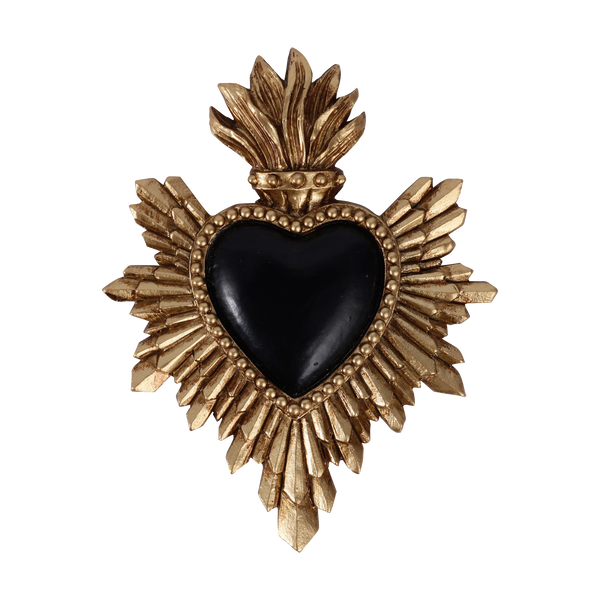 Miroir doré ex-voto coeur | La Madeleine Déco