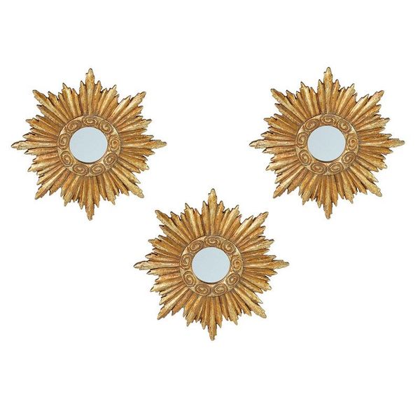Set de 3 mini miroirs soleil D14,5cm
